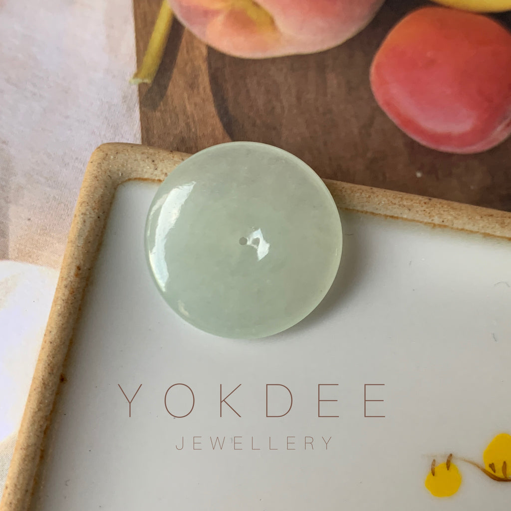 A-Grade Natural Light Green Jadeite Donut No.171768