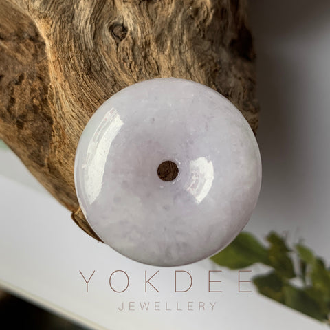 A-Grade Natural Light Lavender Jadeite Donut No.171747