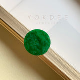 SOLD OUT: 3.85cts A-Grade Natural Imperial Green Jadeite Circle Piece No.130204