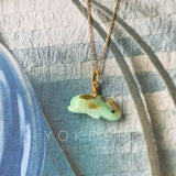 A-Grade Natural Apple Green Jadeite Dolphin Pendant No.600135