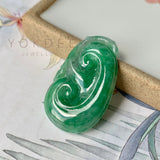 SOLD OUT: A-Grade Natural Imperial Green Jadeite Ruyi Pendant No.171837