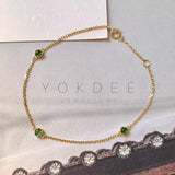 SOLD OUT: Icy A-Grade Natural Imperial Green Jadeite Petite Dolly Bracelet No.190363