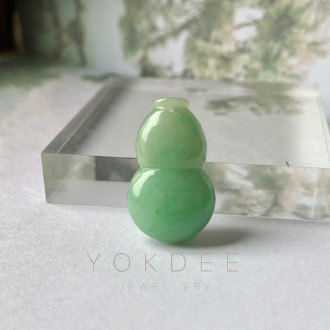 A-Grade Natural Yellowish Green Jadeite Hulu (Calabash) Pendant No.171849