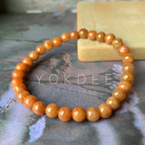 SOLD OUT: 6mm A-Grade Natural Red Jadeite Beaded Bracelet No.190329