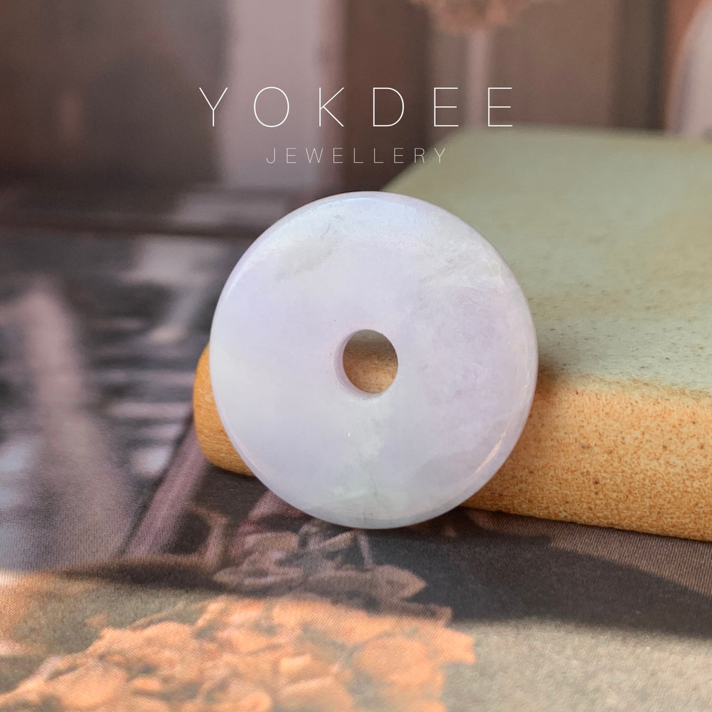 A-Grade Natural Lavender Jadeite Donut Pendant No. 220213