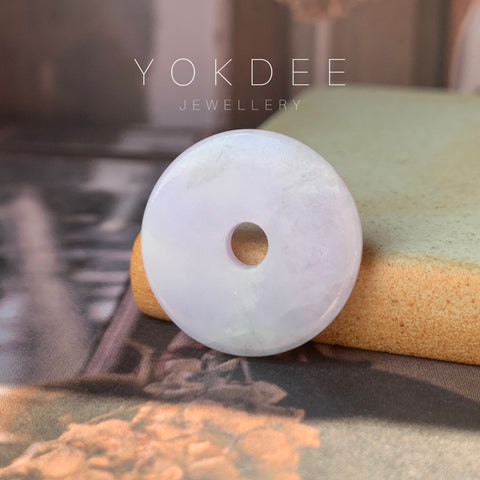 A-Grade Natural Lavender Jadeite Donut Pendant No. 220213