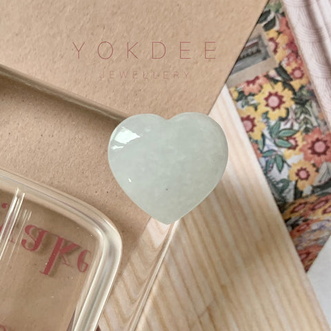 A-Grade Natural Light Blue Jadeite Heart Pendant No.171986