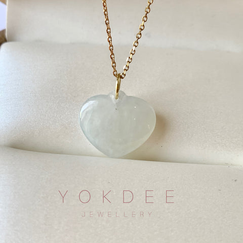A-Grade White Jadeite Bespoke Heart Pendant No.172002