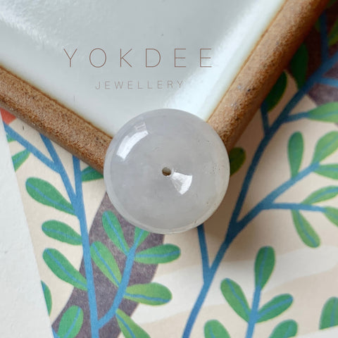A-Grade Natural White Jadeite Donut No.171796