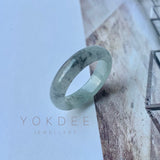 17.9mm A-Grade Natural Greyish Green Jadeite Ring Band No.162254