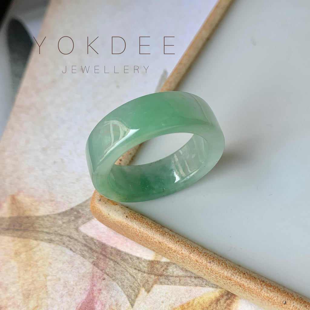 18.1mm A-Grade Natural Green Jadeite Ring Band No.220581
