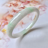 SOLD OUT: 53.9mm A-Grade Natural Tri-Colour Jadeite Modern Round Bangle No.151824