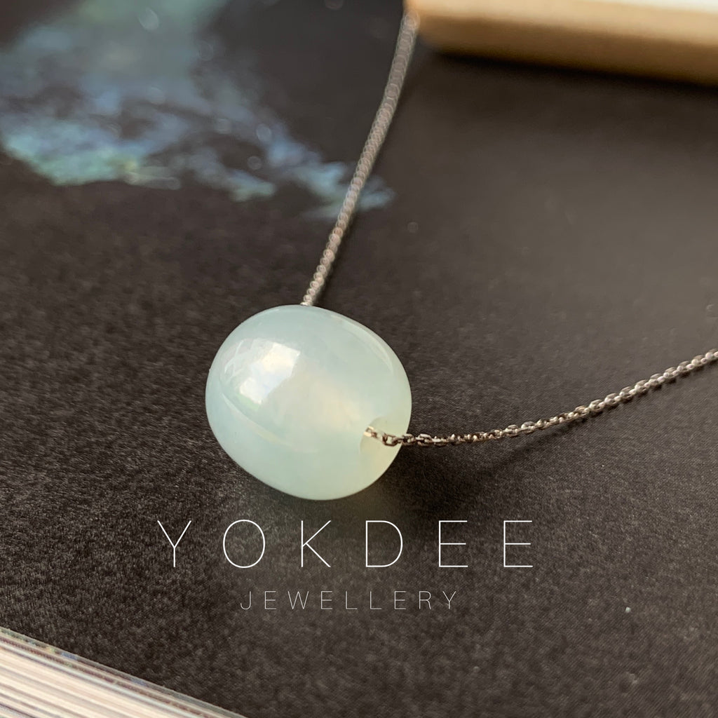 SOLD OUT: Icy A-Grade Natural Jadeite Barrel Pendant No.171786