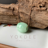 A-Grade Natural Moss On Snow Jadeite Barrel Pendant No.171773