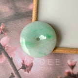 A-Grade Natural Moss On Snow Jadeite Donut Pendant No.171552