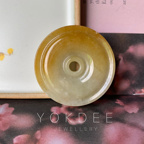 A-Grade Natural Yellow Jadeite Donut No.170920