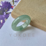 17mm A-Grade Natural Green Jadeite Ring Band No.162244