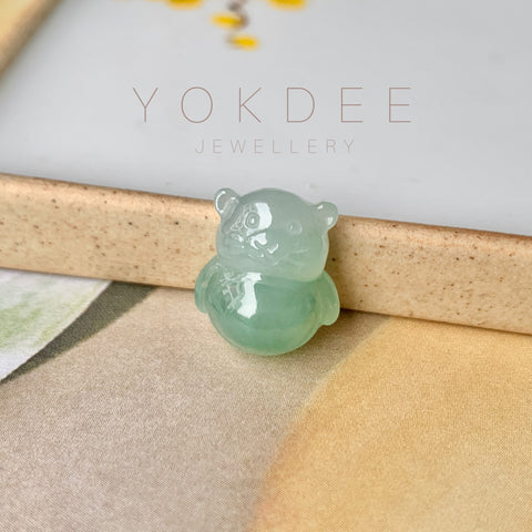 A-Grade Natural Green Jadeite Mouse Pendant No.171828