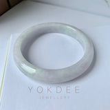 59.3mm A-Grade Natural Lavender Green Jadeite Modern Round Bangle No.151941