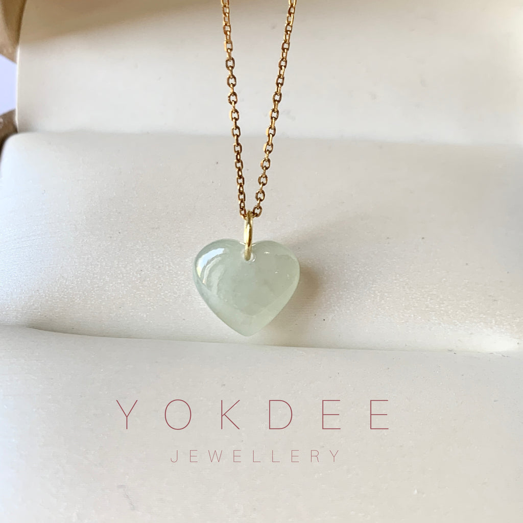 SOLD OUT: A-Grade Pale Green Jadeite Bespoke Heart Pendant No.171999