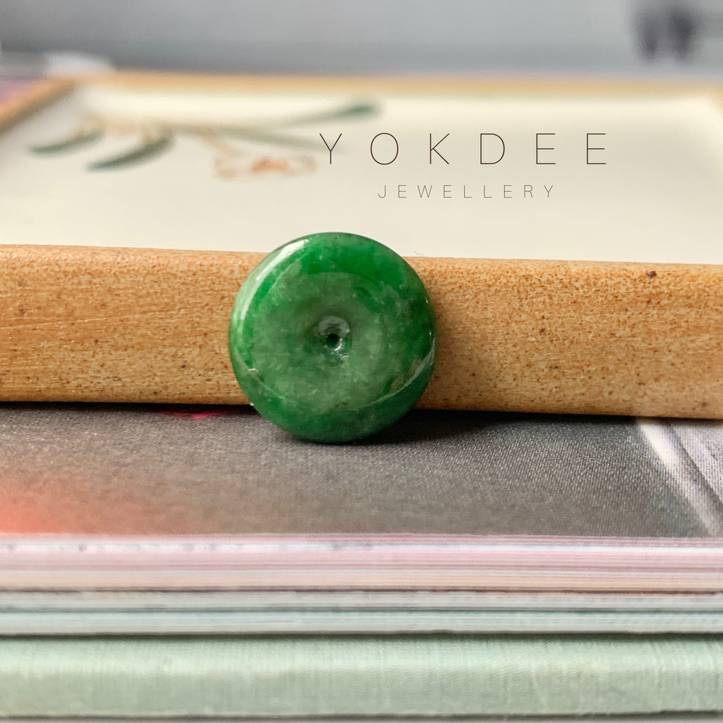 A-Grade Natural Imperial Green Jadeite Donut Pendant No.171950
