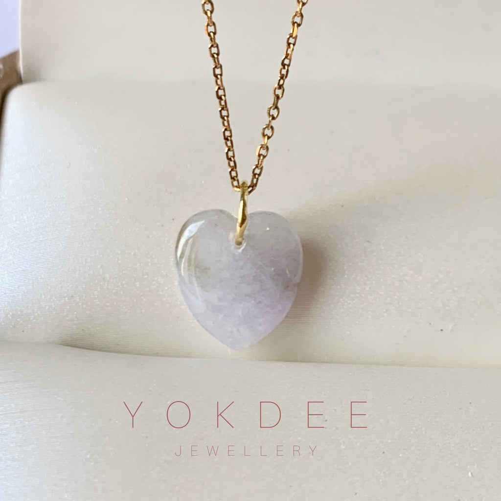 SOLD OUT: A-Grade Lavender Jadeite Bespoke Heart Pendant No.171998