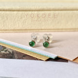 SOLD OUT: A-Grade Natural Imperial Green Jadeite MINI.malist Earring No.180564