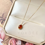 SOLD OUT: A-Grade Natural Cognac Jadeite MINI.malist Pendant No.171912