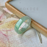 SOLD OUT: 16.2mm A-Grade Natural Light Green Jadeite Ring Band No.220580