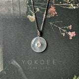 SOLD OUT - Icy A-Grade Jadeite Bespoke Donut Pendant (Hydrangea Flower) No.171905