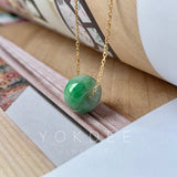 SOLD OUT: A-Grade Natural Green Jadeite Barrel Pendant No.171885