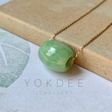 A-Grade Natural Moss on Snow Jadeite Barrel Pendant No.171778