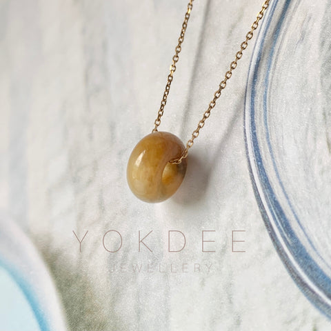 A-Grade Natural Yellowish Brown Jadeite Barrel No.220348