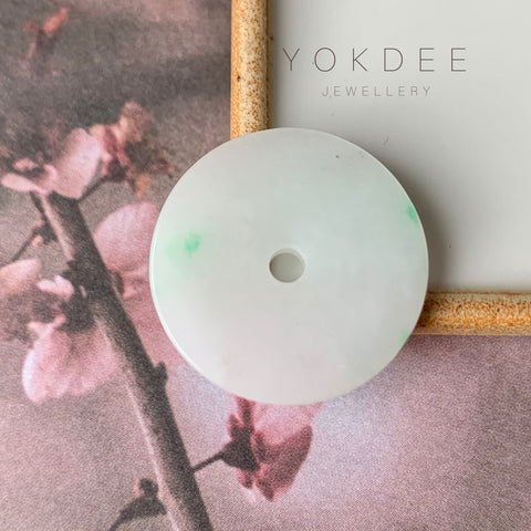 A-Grade Natural Moss On Snow Jadeite Donut No. 170783